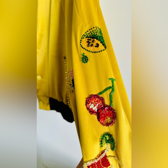 YOHANIX souvenir beads&spangle yellow jacket, s size - Picture 5 of 13